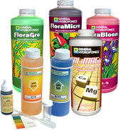 General Hydroponics Flora Grow, Micro, Bloom, CALiMAGic Quart with pH Control Kit Combo