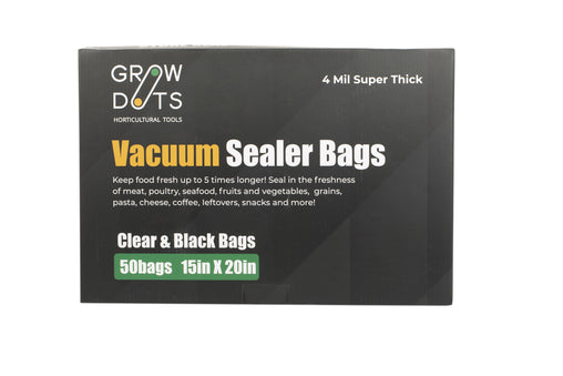 GROWDOTS Vacuum Sealer Bag Food Preservation Bag 50 Per Bag 4 Mil Super Thick - HydroWorlds