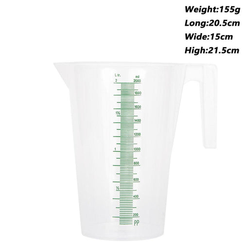 GROWDOTS Graduated Round Containers Measuring Pitcher Plastic Multipurpose Color Clear - HydroWorlds