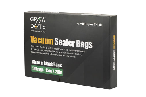 GROWDOTS Vacuum Sealer Bag Food Preservation Bag 50 Per Bag 4 Mil Super Thick - HydroWorlds
