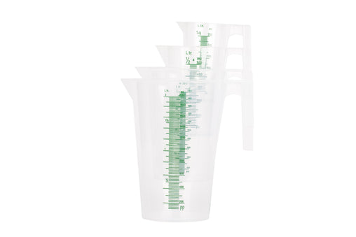 GROWDOTS Graduated Round Containers Measuring Pitcher Plastic Multipurpose Color Clear - HydroWorlds