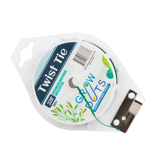 GROWDOTS 328ft (100m) Twist Ties, Green Garden Plant Ties with Cutter for Gardening and Office Organization Home - HydroWorlds