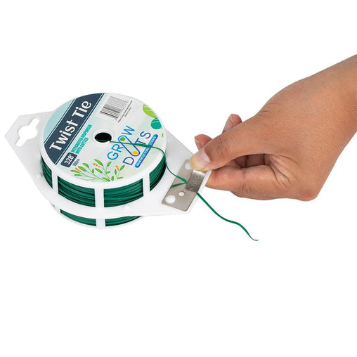 GROWDOTS 328ft (100m) Twist Ties, Green Garden Plant Ties with Cutter for Gardening and Office Organization Home - HydroWorlds