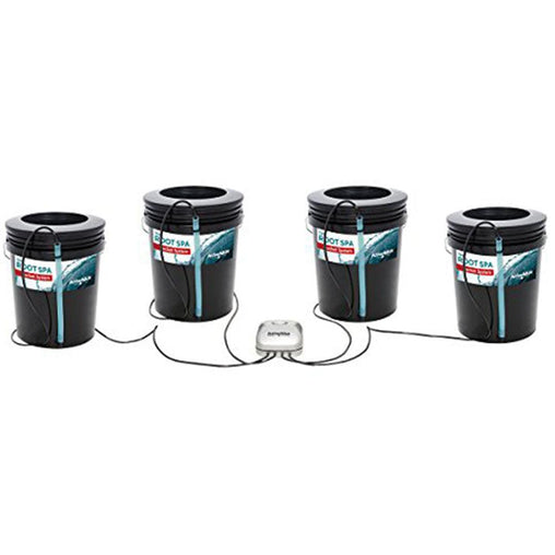 Hydrofarm Root Spa 4 Bucket System, 8 Bucket System, 5 Gallon Bucket System, Black - HydroWorlds