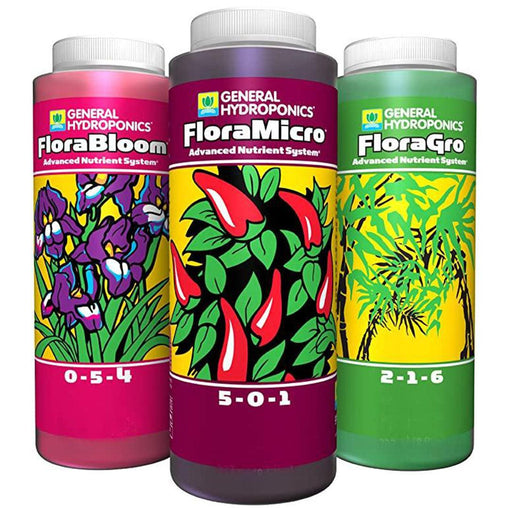 General Hydroponics Flora Series Bundle Micro Grow Bloom Combo Fertilizer - HydroWorlds