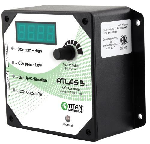 Titan Controls Atlas 3 - Day/Night CO2 Monitor/Controller - HydroWorlds