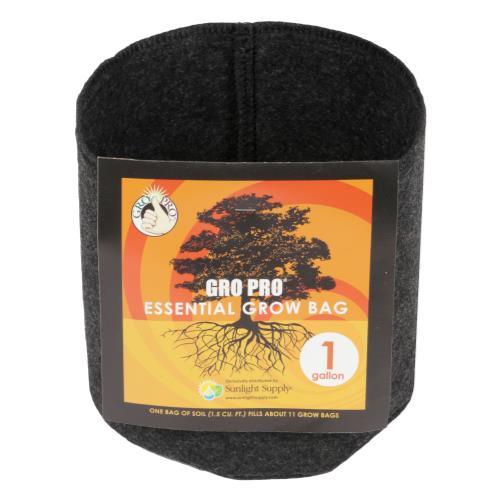 Gro Pro Essential Round Fabric Pots - Black - HydroWorlds