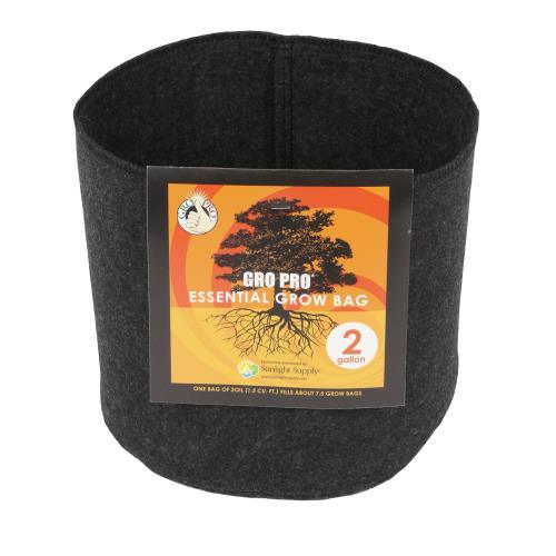Gro Pro Essential Round Fabric Pots - Black - HydroWorlds