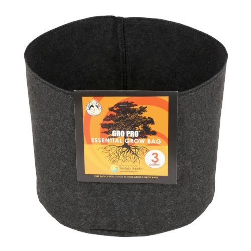 Gro Pro Essential Round Fabric Pots - Black - HydroWorlds