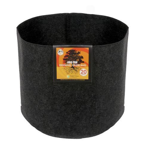 Gro Pro Essential Round Fabric Pots - Black - HydroWorlds