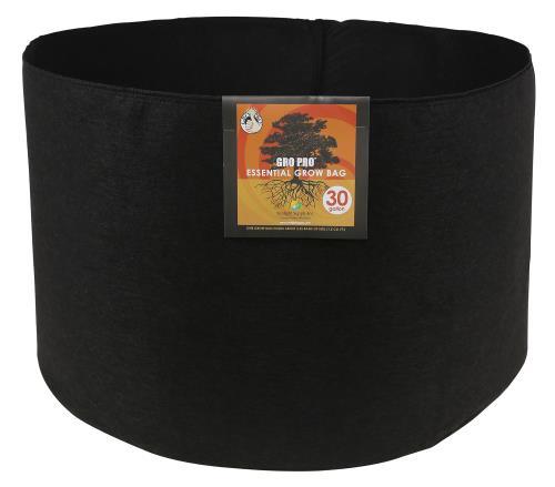 Gro Pro Essential Round Fabric Pots - Black - HydroWorlds