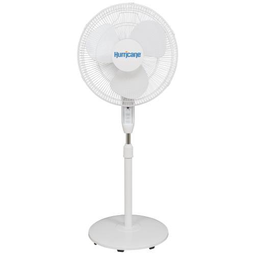 Hurricane Supreme Oscillating Stand Fan w/ Remote - 16 in - White - HydroWorlds