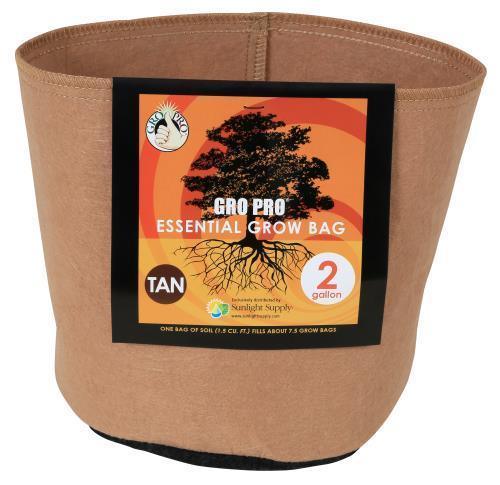 Gro Pro Essential Round Fabric Pots - Tan - HydroWorlds