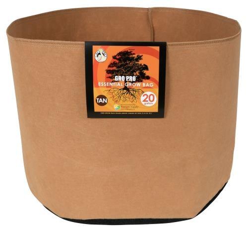 Gro Pro Essential Round Fabric Pots - Tan - HydroWorlds