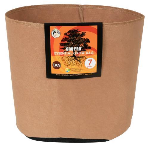 Gro Pro Essential Round Fabric Pots - Tan - HydroWorlds
