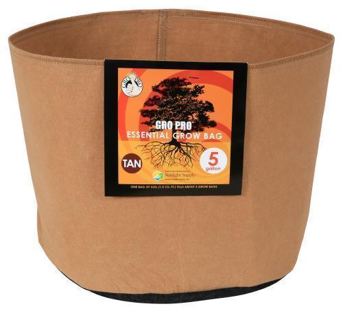 Gro Pro Essential Round Fabric Pots - Tan - HydroWorlds