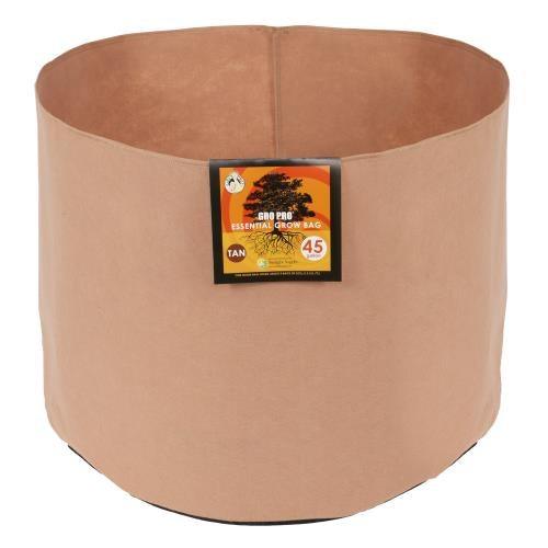 Gro Pro Essential Round Fabric Pots - Tan - HydroWorlds