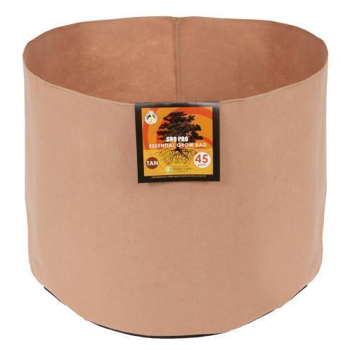 Gro Pro Essential Round Fabric Pots - Tan - HydroWorlds