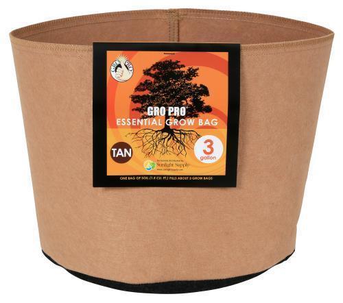 Gro Pro Essential Round Fabric Pots - Tan - HydroWorlds