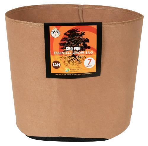 Gro Pro Essential Round Fabric Pots - Tan - HydroWorlds