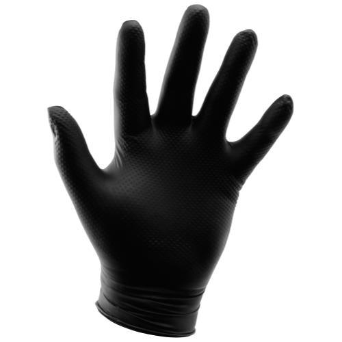 Grower's Edge Black Powder Free Diamond Textured Nitrile Gloves 6 mil - HydroWorlds