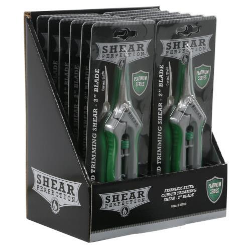 Shear Perfection Platinum Stainless Trimming Shear - 2 in Curved Blades (12/Cs) - HydroWorlds