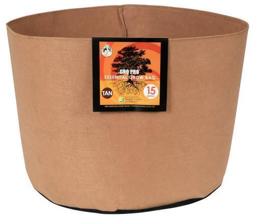 Gro Pro Essential Round Fabric Pots - Tan - HydroWorlds